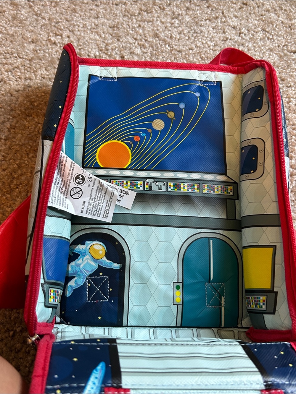 Kids Rocket Backpack Lunch Bag - Red & Blue - Picture 3 of 8